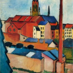 St. Mary s Church with houses and chimney by Macke